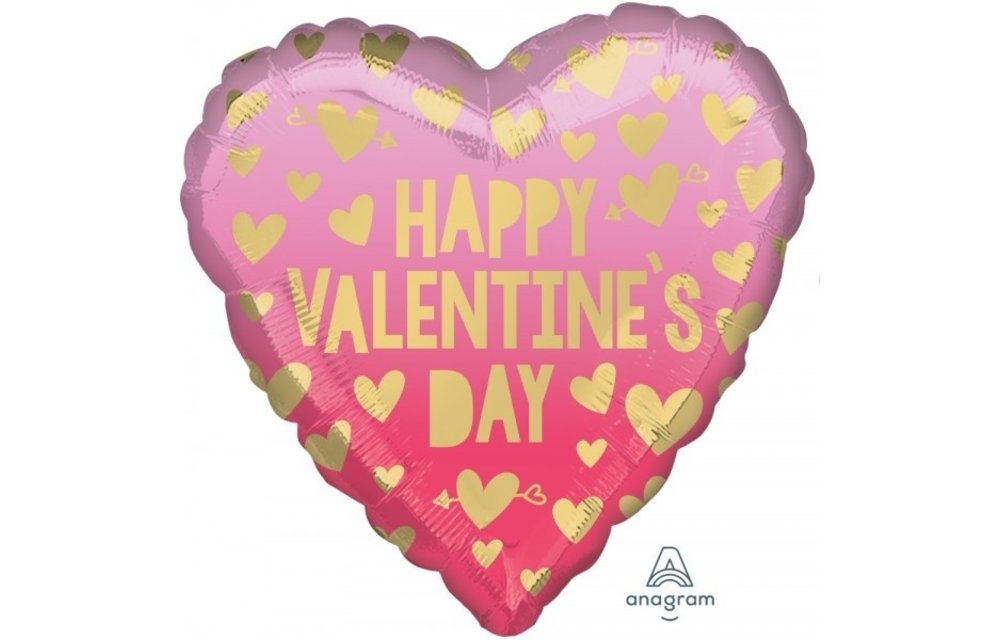 HRT Happy Valentine's Day - Pink Ombre - 18 inch - Anagram
