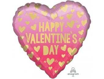 Heart - Happy Valentine's Day - Pink Ombre - A18"/45cm