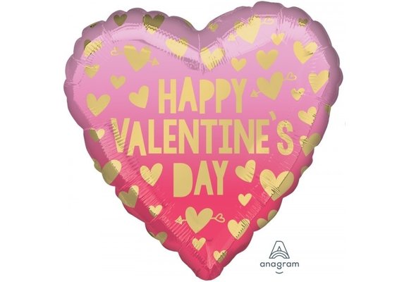 HRT Happy Valentine's Day - Pink Ombre - 18 inch - Anagram