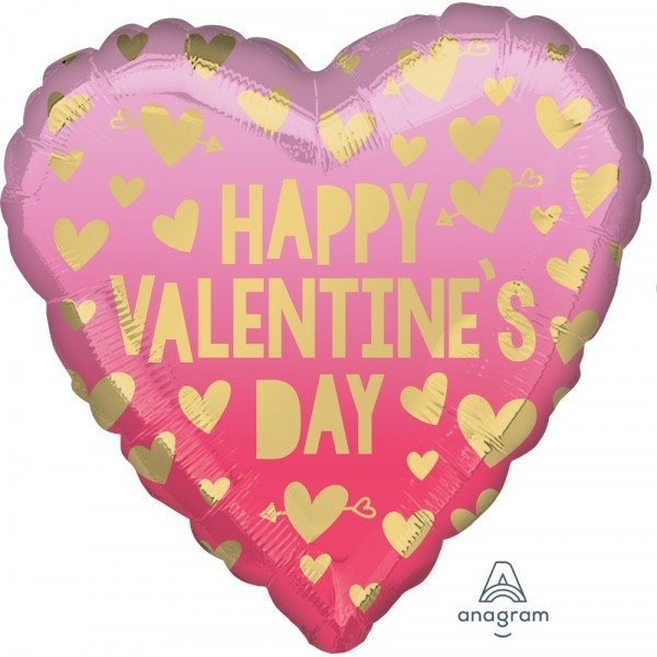 HRT Happy Valentine's Day - Pink Ombre - 18 inch - Anagram