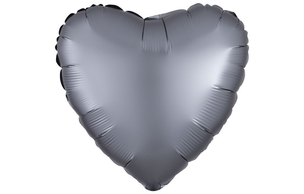 Heart - Satin Luxe Graphite - 18 inch - Anagram