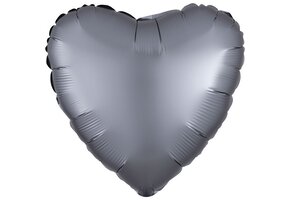 Heart - Satin Luxe - Graphite - 18 inch - Anagram