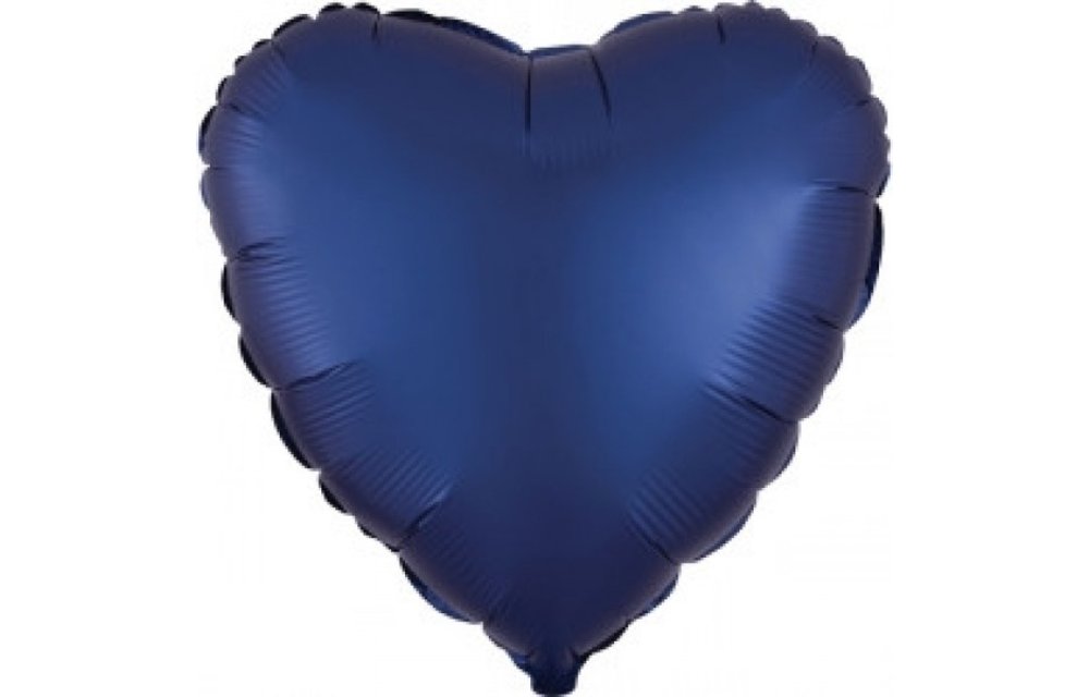 Heart - Satin Luxe Navy - 18 inch - Anagram