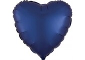 Heart - Satin Luxe Navy A18"/45cm