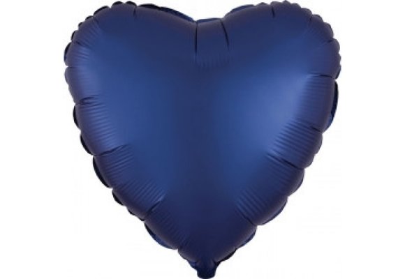 Heart - Satin Luxe - Navy - 18 inch - Anagram