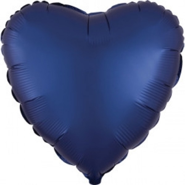 Heart - Satin Luxe Navy A18"/45cm