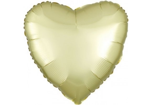 Heart - Satin Luxe - Pastel Yellow - 18 inch - Anagram