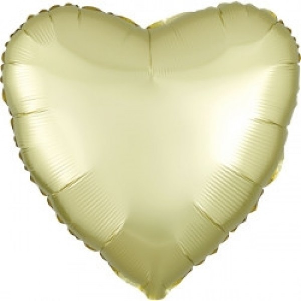Heart - Satin Luxe Pastel Yellow A18"/45cm