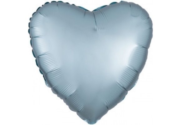Heart - Satin Luxe - Pastel Blue - 18 inch - Anagram