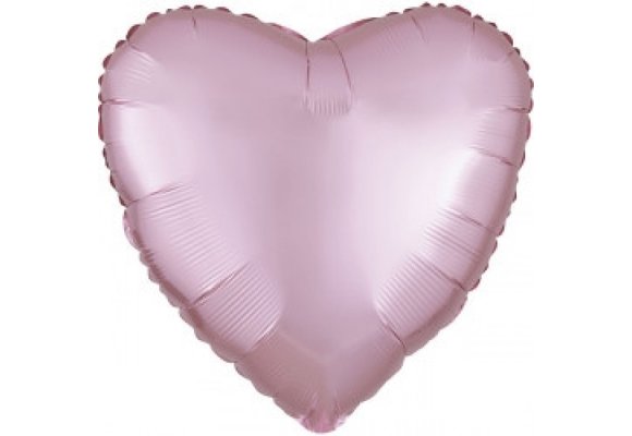 Heart - Satin Luxe Pastel Pink A18"/45cm