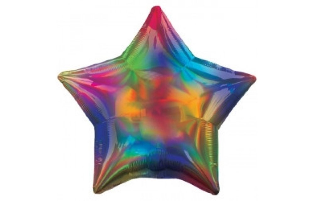 Star - Irridescent Holographic - Rainbow - 18 inch - Anagram