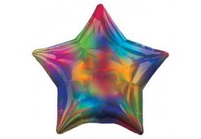 Star - Irridescent Holographic - Rainbow - A18"/45cm