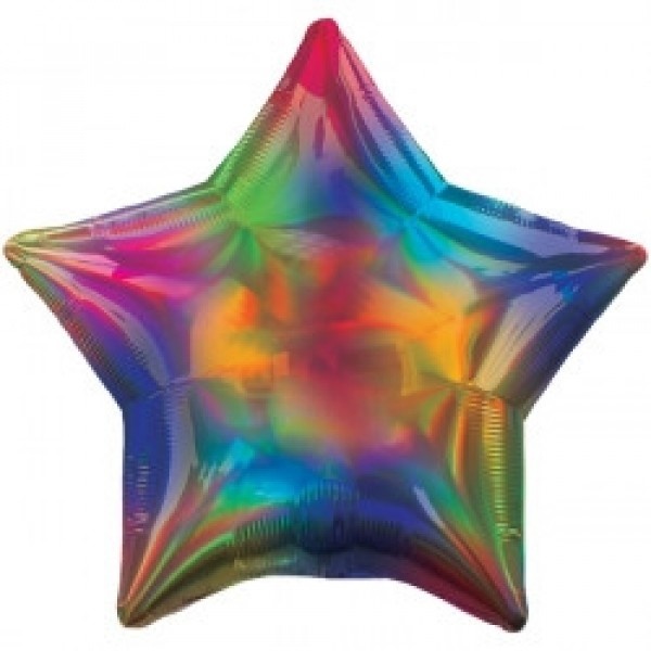 Star - Irridescent Holographic - Rainbow - A18"/45cm