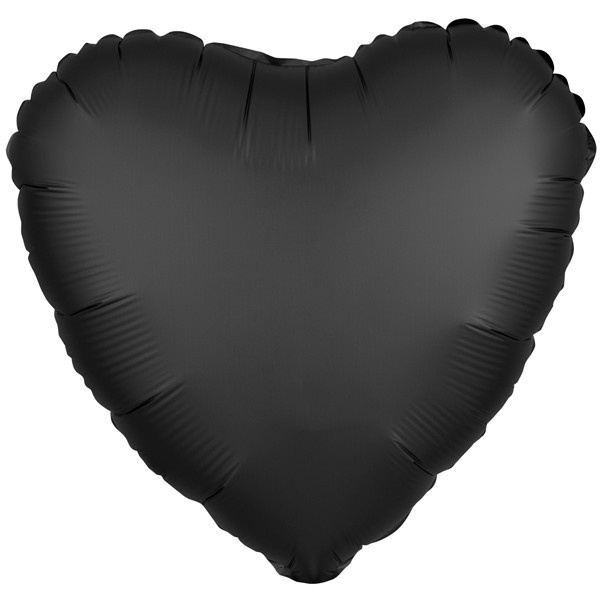 Heart - Satin Luxe Onyx A18"/45cm