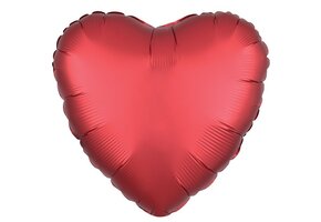 Heart - Satin Luxe Sangria Red A18"/45cm