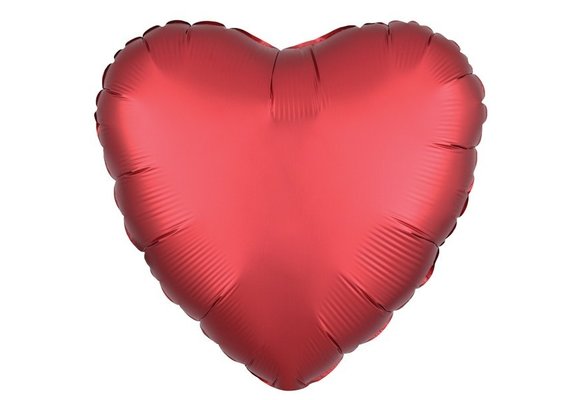 Heart - Satin Luxe Sangria Red A18"/45cm