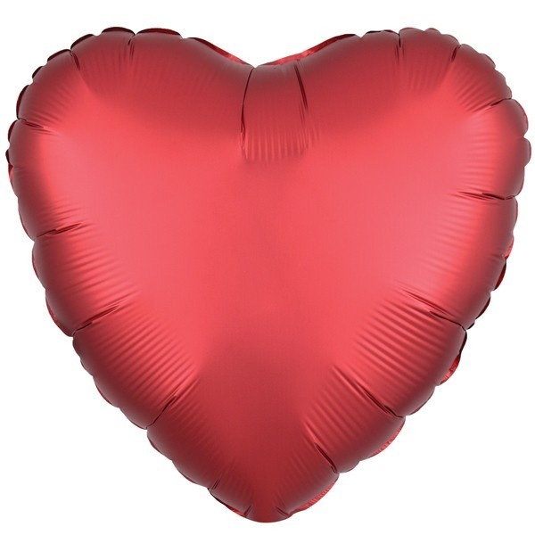 Heart - Satin Luxe Sangria Red A18"/45cm