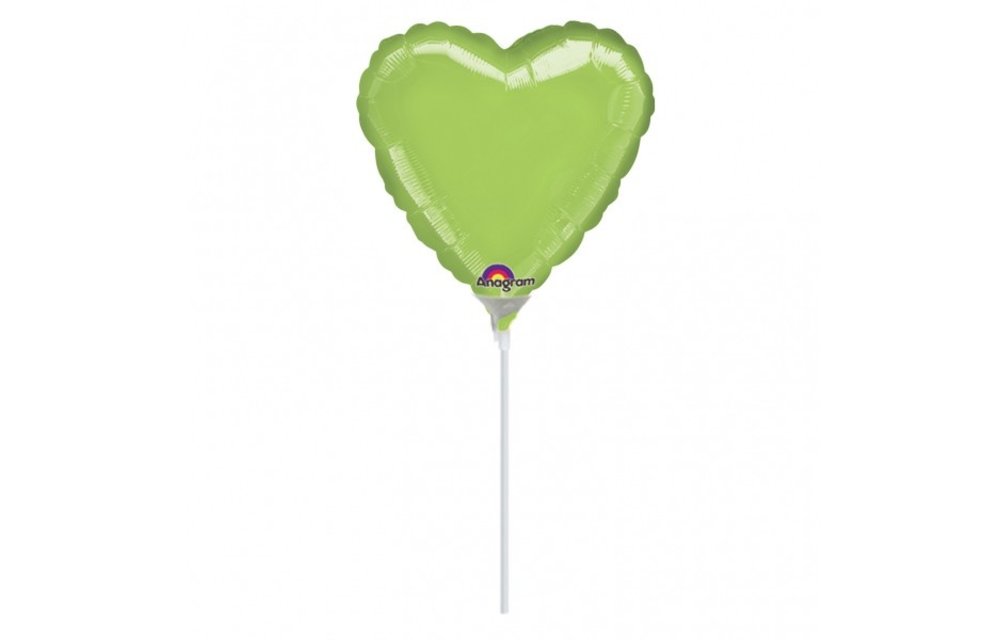 Heart - Lime Green - 9 inch - Anagram - 5 stuks - SALE - leeg