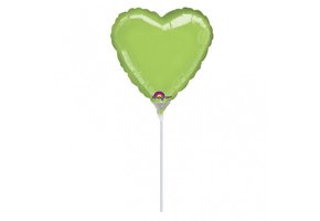 SALE > Heart - Lime Green - 9 inch - Anagram - 5 stuks - leeg