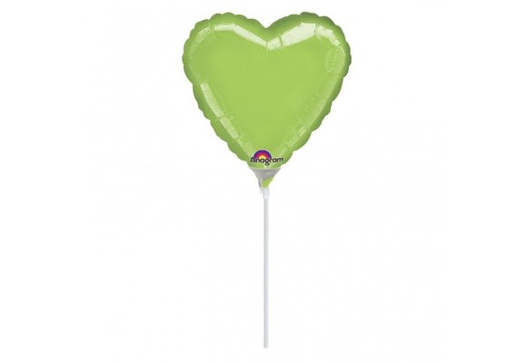 SALE > Heart - Lime Green - 9 inch - Anagram - 5 stuks - leeg
