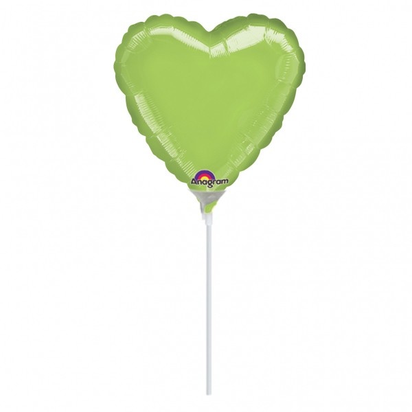 Heart - Lime Green - 9 inch - Anagram - 5 stuks - SALE - leeg