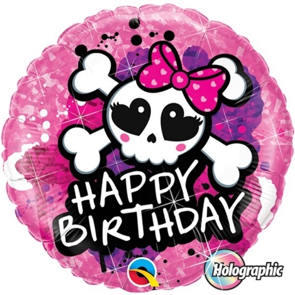 Birthday - Skull & Crossbones - 18 inch - Qualatex