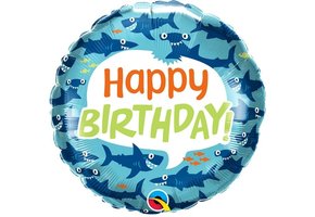Fun Sharks Happy Birthday - Q18"/45cm