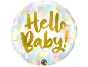 Hello Baby Pastel with Gold - Q18"/45cm