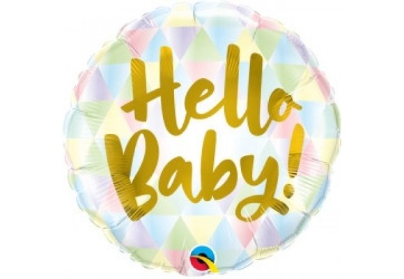 Hello Baby Pastel with Gold - Q18"/45cm