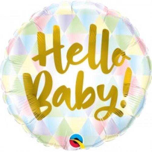 Hello Baby Pastel with Gold - Q18"/45cm