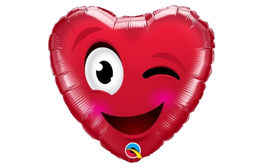 HEART - Smiley Wink - 18 inch - Qualatex