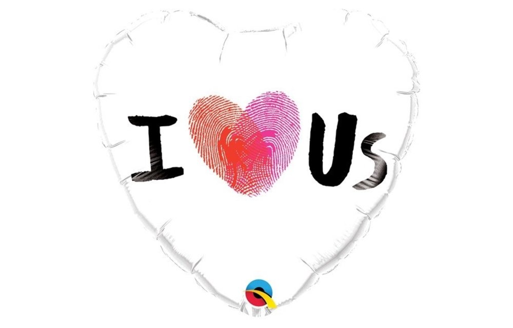 Heart  - I (Thumbprint) Us - 18 inch - Qualatex