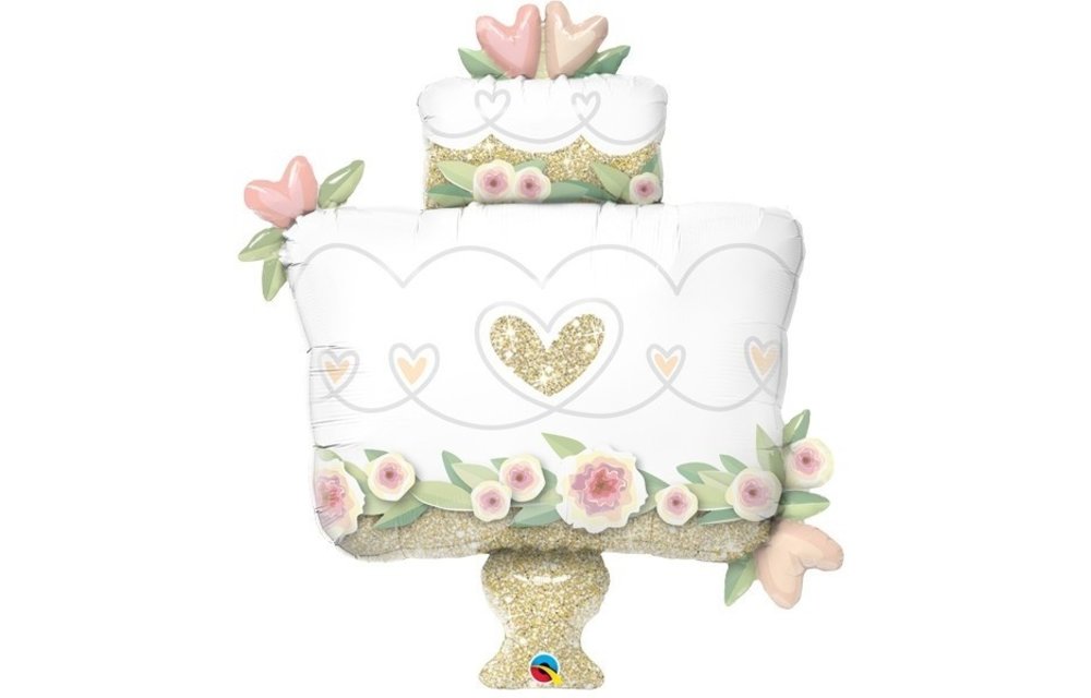 Glitter Gold Wedding Cake - 41 inch - Qualatex