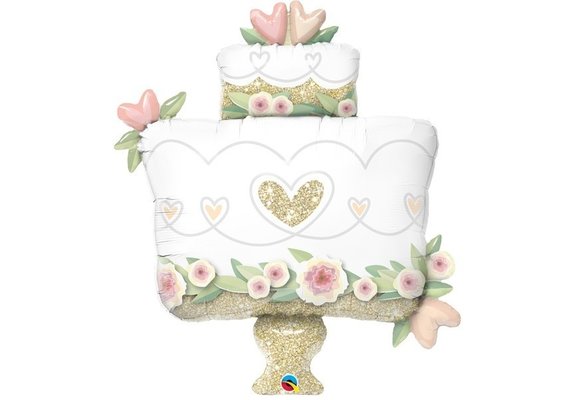 Glitter Gold Wedding Cake - 41 inch - Qualatex