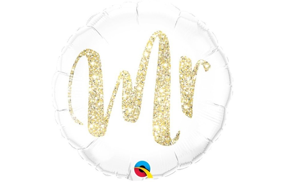 Glitter Gold Mr & Mrs - 18 inch - Qualatex - 2 Pieces