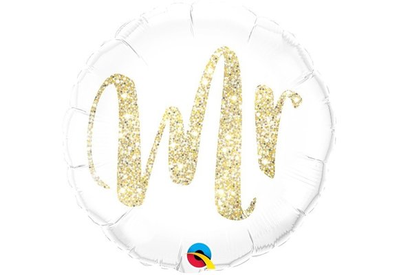 Glitter Gold Mr & Mrs - 18 inch - Qualatex - 2 stuks