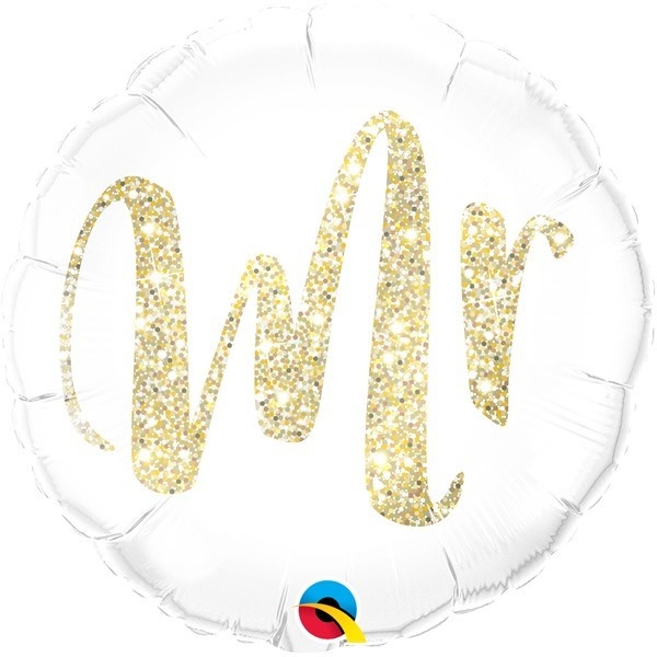 Glitter Gold Mr & Mrs - 18 inch - Qualatex - 2 stuks