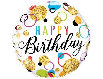 Birthday Glitter Dots - Q18"/45cm