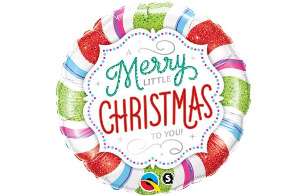 Merry Little Christmas Holographic - 18 inch - Qualatex