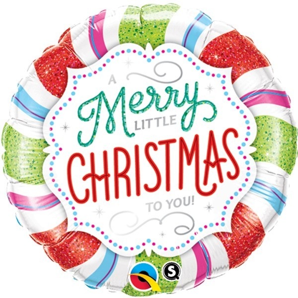 Merry Little Christmas Holographic - 18 inch - Qualatex