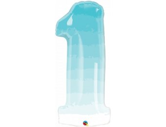 SALE > Cijfer 1 Blue Ombre - Q38"/96cm