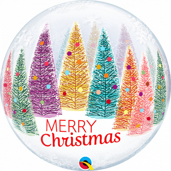 BUBBLE Christmas Trees & Snowflakes - 22 inch - Qualatex