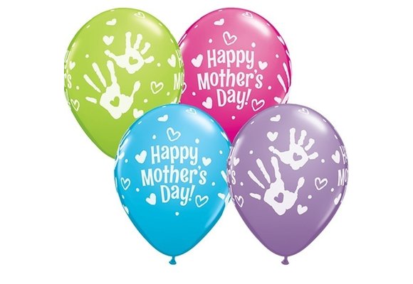 Qualatex 11 inch - Mother's Day - Handprints - 25 Stuks.