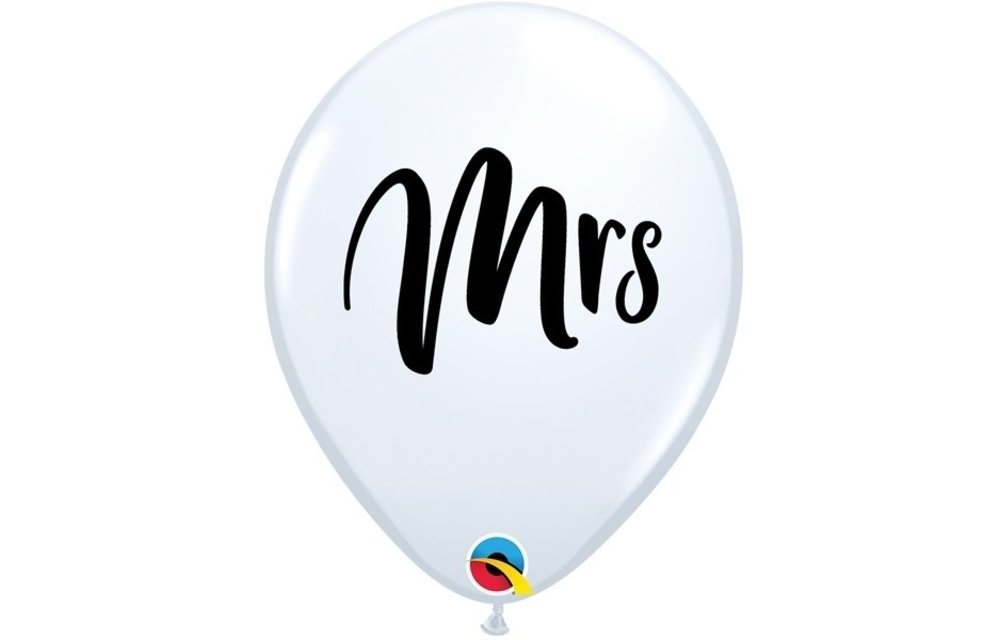 Qualatex 11 inch - MRS. - White - 25 count