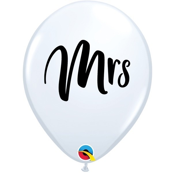 Qualatex 11 inch - MRS. - White - 25 count