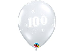 Qualatex 11 inch - Number 100 - Sparkle - Clear - 25 pcs