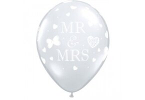 Qualatex 11 inch - Mr. & Mrs. - D.Clear - 50 Stuks