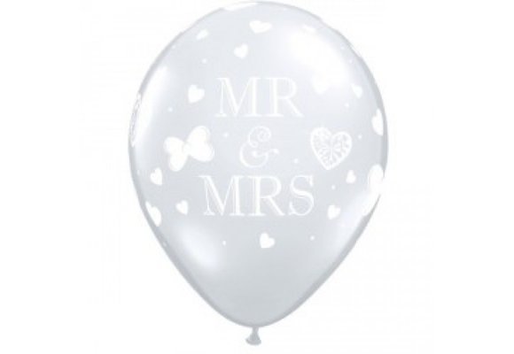 Qualatex 11 inch - Mr. & Mrs. - D.Clear - 50 Stuks