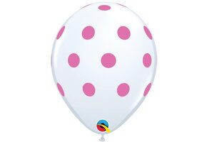 Q.11 Big Polka Dots - White /Pink Polka Dots