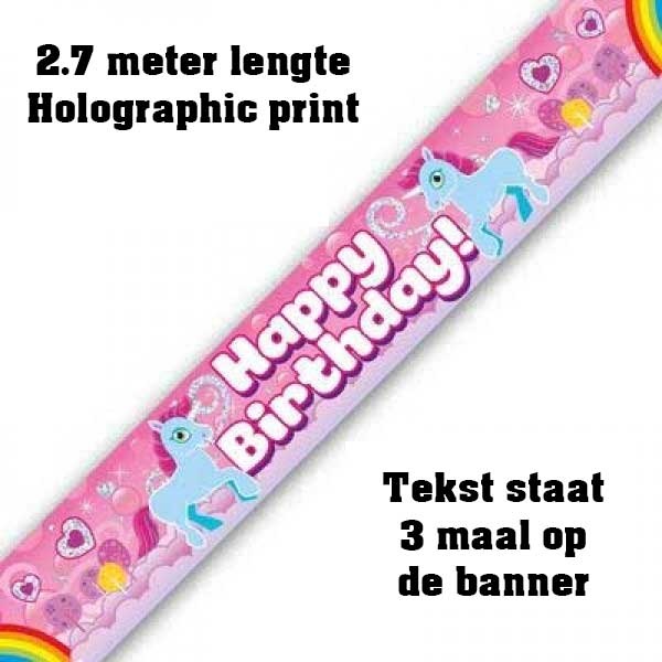 Banner 2.7m - Unicorn Rainbow Birthday